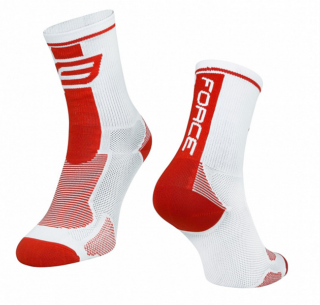 ponožky F LONG, bílo-červené S-M/36-41