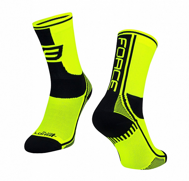 ponožky F LONG PLUS, fluo-černé XS/30-35