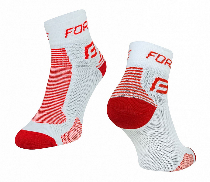 ponožky FORCE 1, bílo-červené L-XL/42-47
