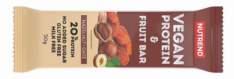 VEGAN PROTEIN FRUIT BAR 50 g lískový ořech+datle