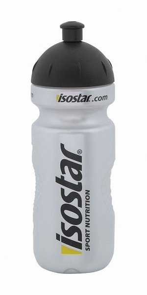 láhev ISOSTAR 0,65 l, výsuvný vršek, stříbrná