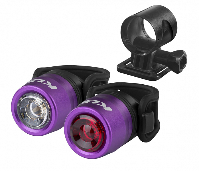 KELLYS Set osvětlení dobíjecí KLS IO USB set, purple